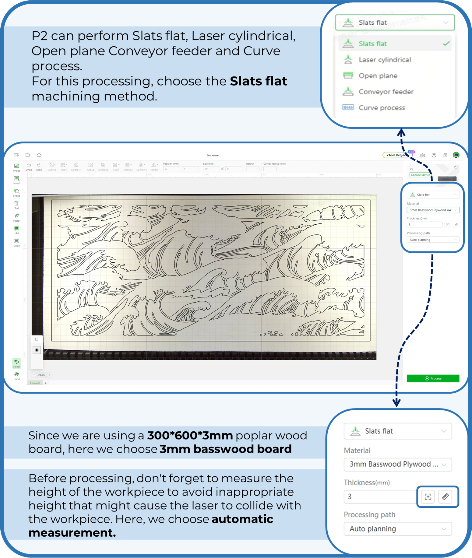 The system will display the pattern that is about to be cut The system will display the pattern that is about to be cut